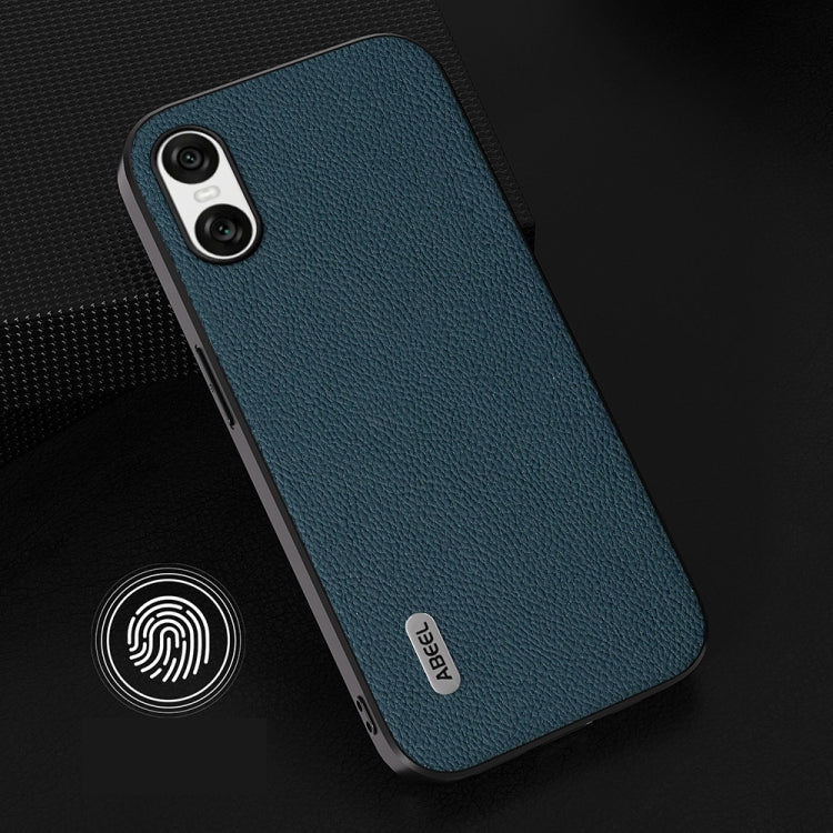 For Sony Xperia 10 VI ABEEL Genuine Leather + PC Litchi Texture Phone Case