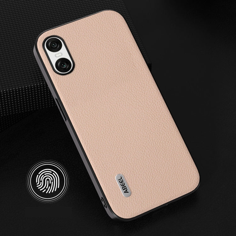 For Sony Xperia 10 VI ABEEL Genuine Leather + PC Litchi Texture Phone Case