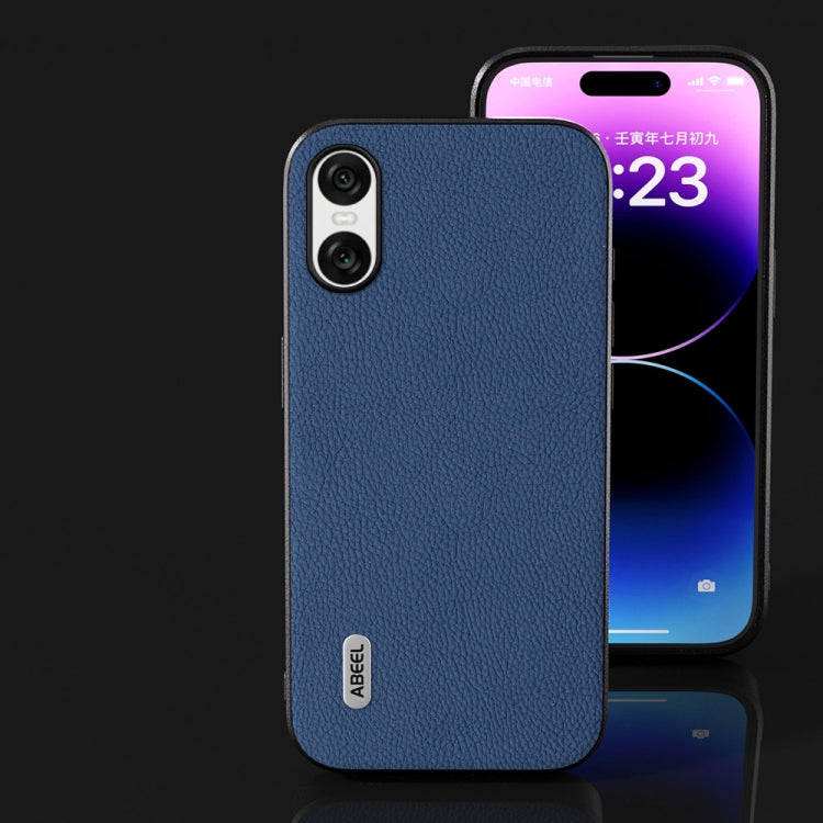 For Sony Xperia 10 VI ABEEL Genuine Leather + PC Litchi Texture Phone Case