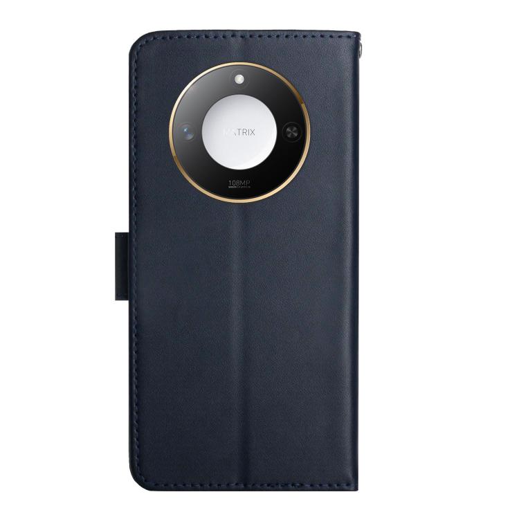 For Honor X9c Smart HT02 Genuine Leather Fingerprint-proof Flip Phone Case