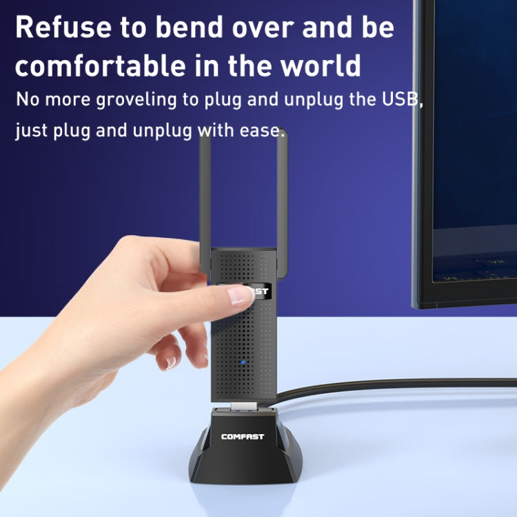 COMFAST CF-U318 1.2m High Speed USB 3.0 Extension Cable with Base(Black)