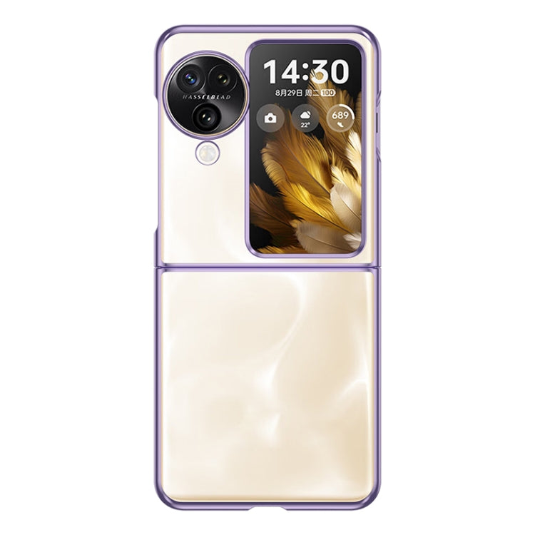 For OPPO Find N3 Flip Full Coverage Electroplate PC Transparent Phone Case