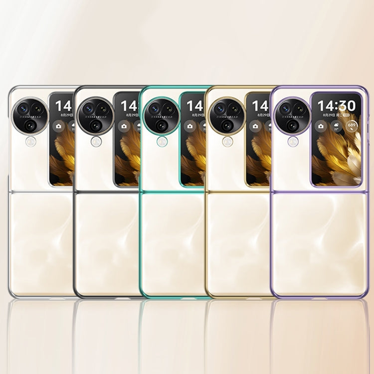 For OPPO Find N3 Flip Full Coverage Electroplate PC Transparent Phone Case