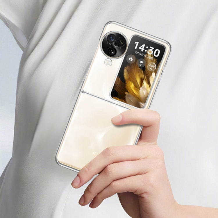 For OPPO Find N3 Flip Full Coverage Electroplate PC Transparent Phone Case