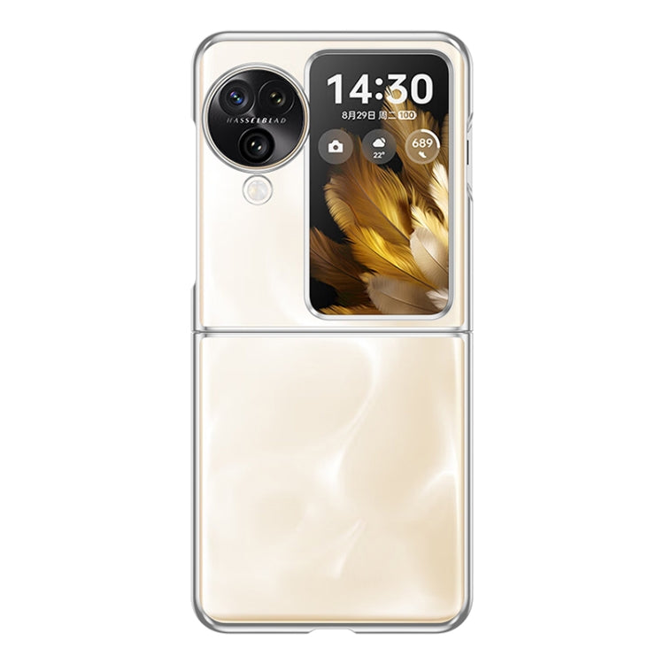 For OPPO Find N3 Flip Full Coverage Electroplate PC Transparent Phone Case