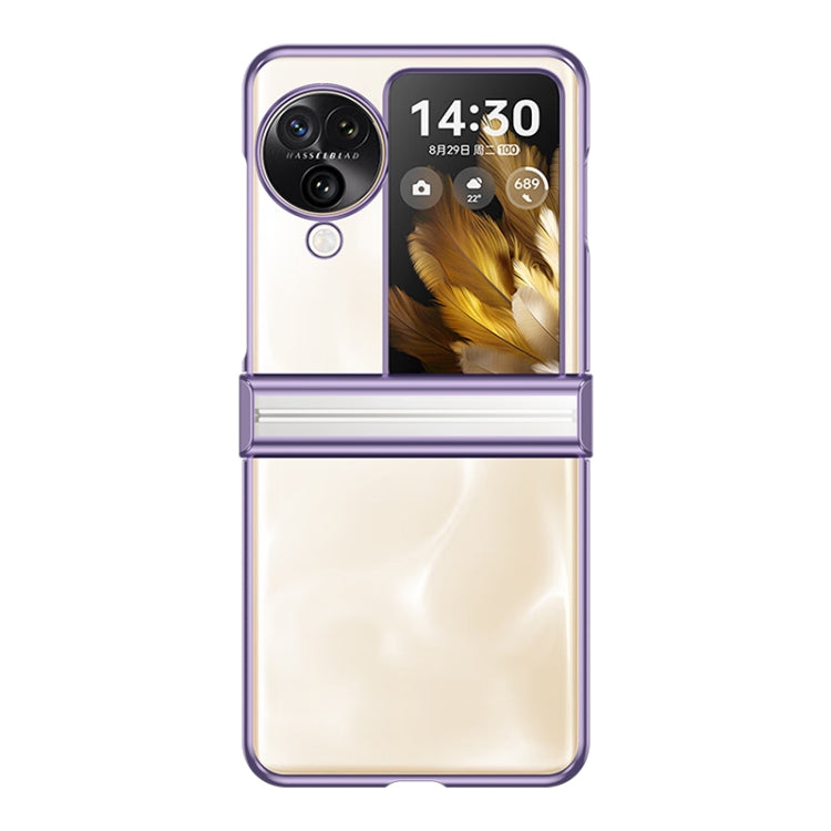 For OPPO Find N3 Flip Three-stage Nano Electroplated PC Transparent Phone Case