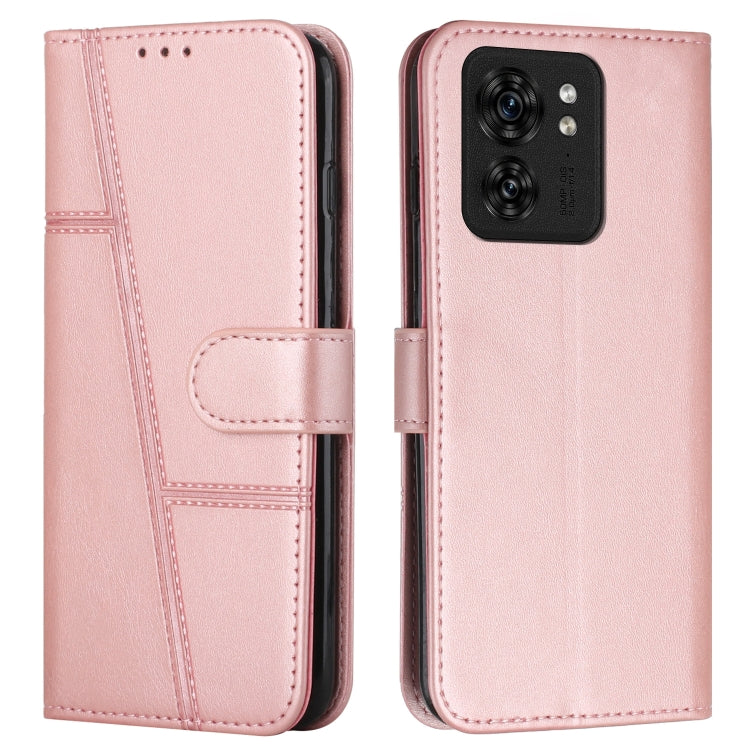 For Motorola Edge 40 Stitching Calf Texture Buckle Leather Phone Case