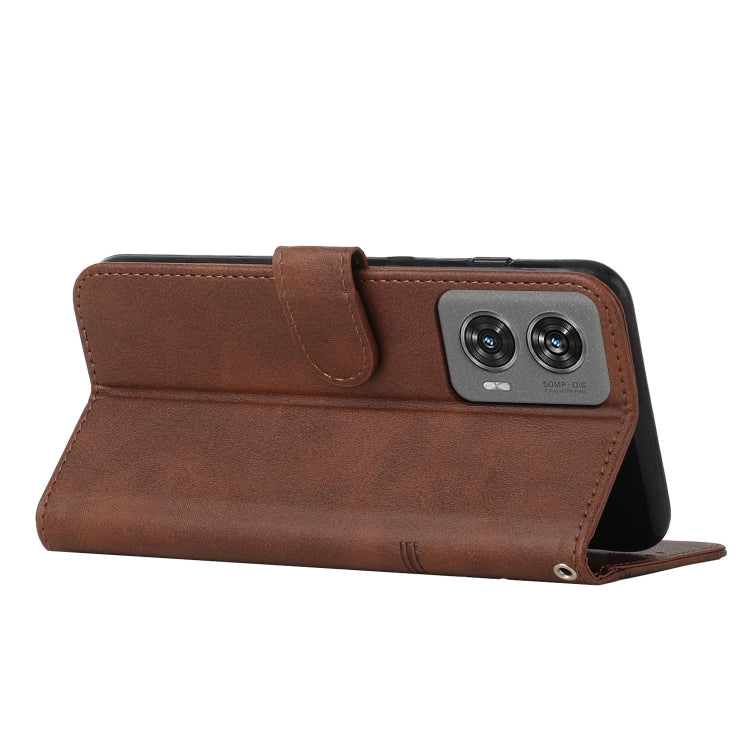 For Motorola Edge 50 Fusion Stitching Calf Texture Buckle Leather Phone Case