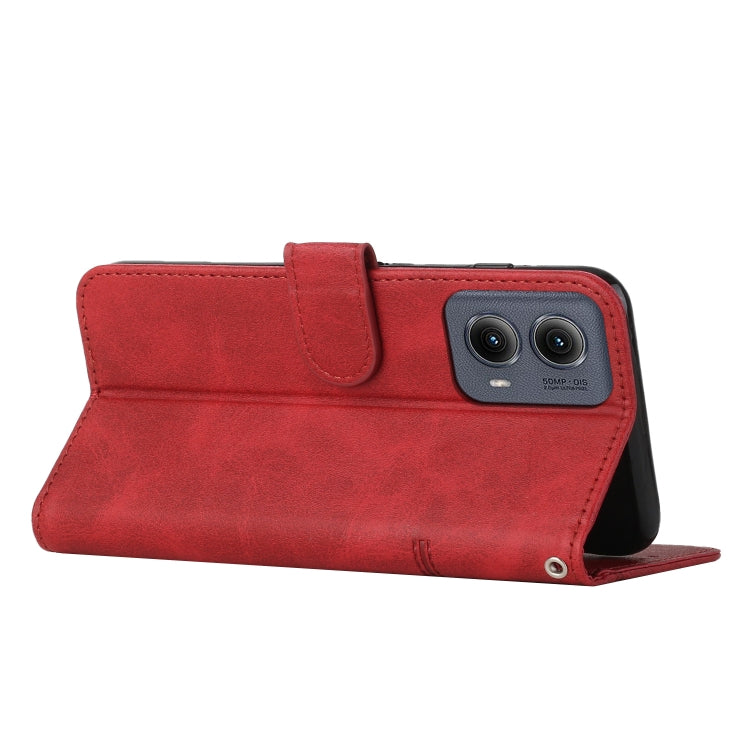For Motorola Edge 2024 Stitching Calf Texture Buckle Leather Phone Case