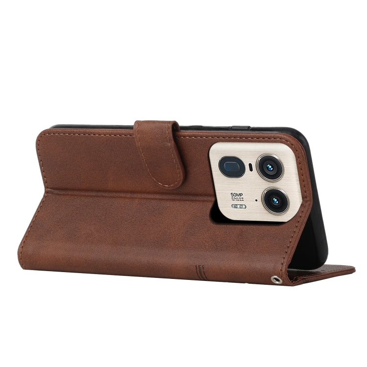 For Motorola Moto X50 Ultra Stitching Calf Texture Buckle Leather Phone Case