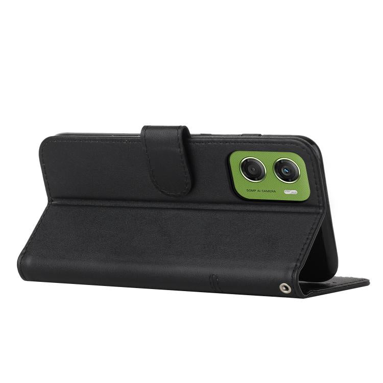 For Motorola Moto G06 4G Stitching Calf Texture Buckle Leather Phone Case