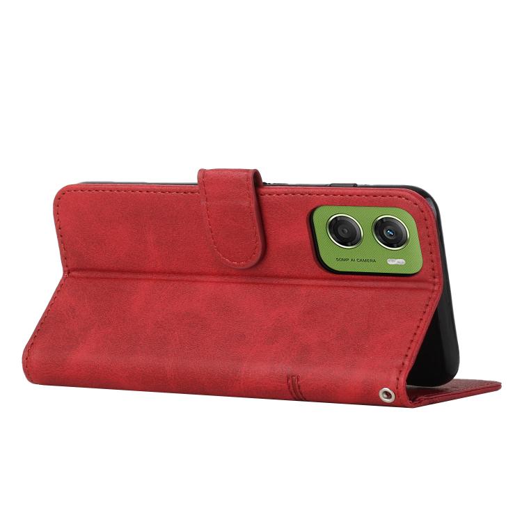 For Motorola Moto G06 4G Stitching Calf Texture Buckle Leather Phone Case