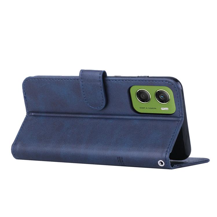 For Motorola Moto G06 4G Stitching Calf Texture Buckle Leather Phone Case