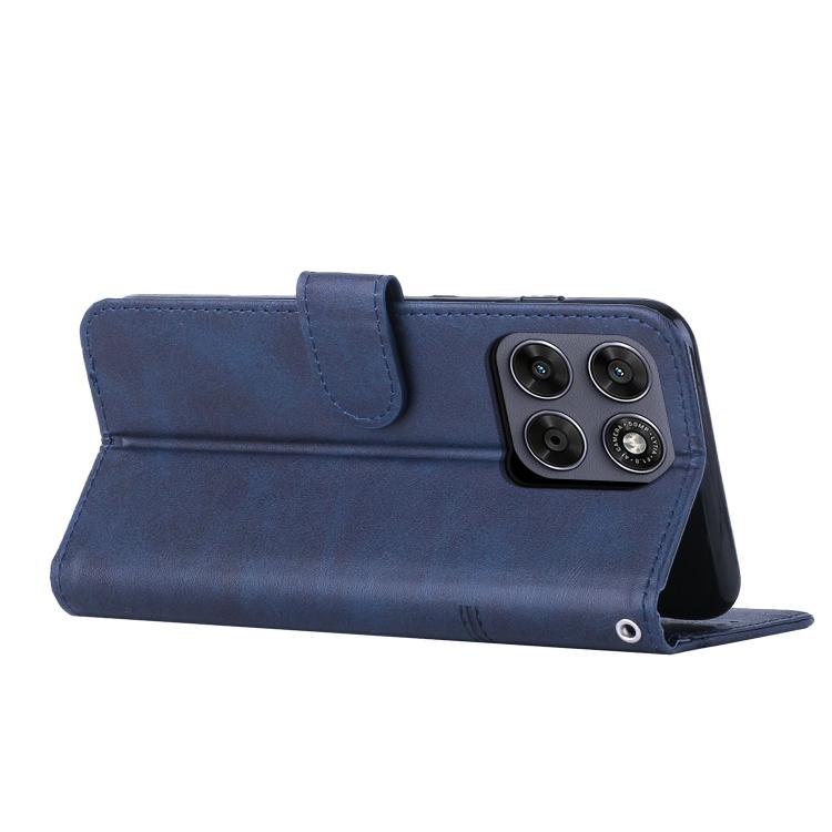 For Motorola Moto G67 / G77 5G Stitching Calf Texture Buckle Leather Phone Case