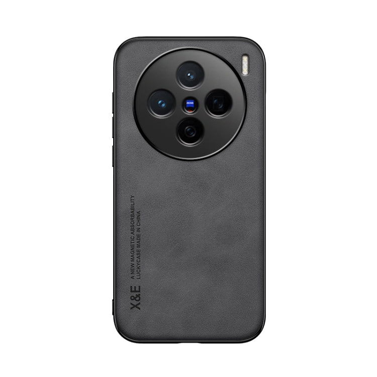 For vivo X200 Skin Feel Magnetic Leather Back Phone Case