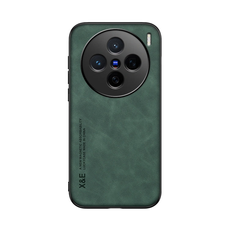 For vivo X200 Skin Feel Magnetic Leather Back Phone Case