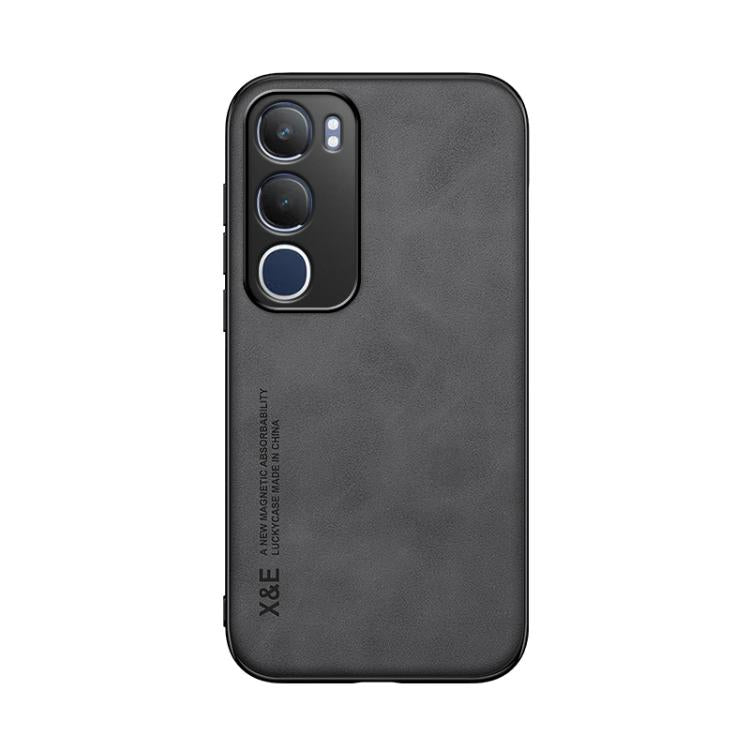 For vivo Y19s Skin Feel Magnetic Leather Back Phone Case