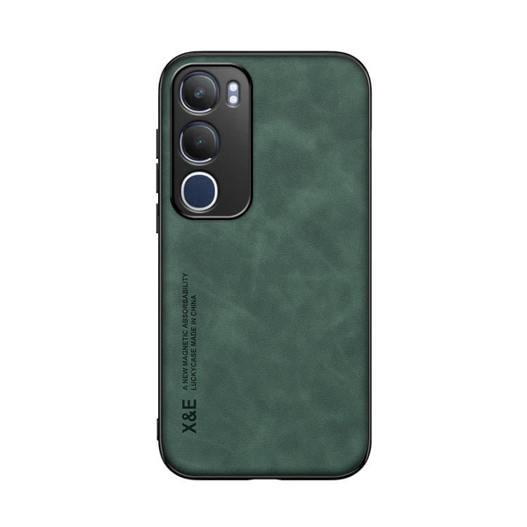 For vivo Y19s Skin Feel Magnetic Leather Back Phone Case