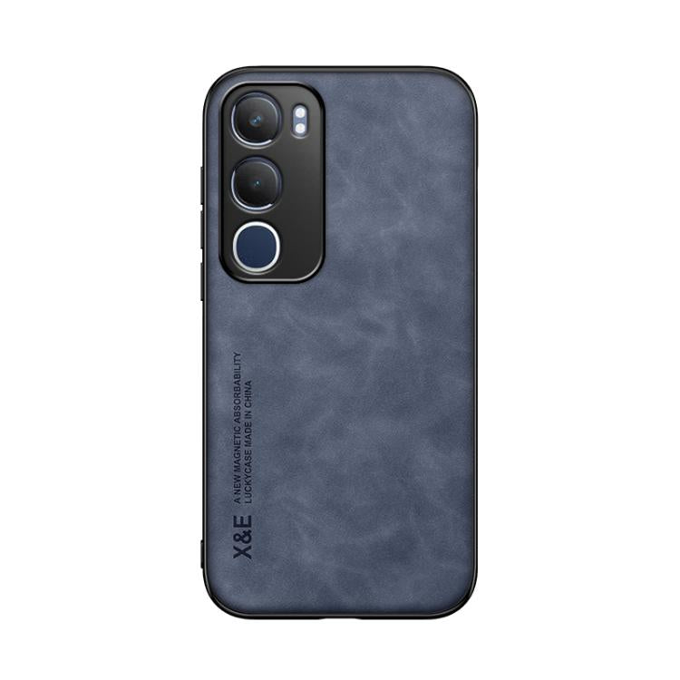 For vivo Y19s Skin Feel Magnetic Leather Back Phone Case