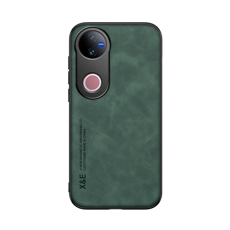 For vivo V50 Skin Feel Magnetic Leather Back Phone Case