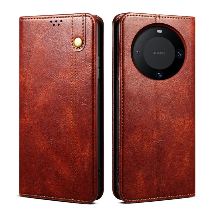 For Huawei Mate 60 Oil Wax Crazy Horse Texture Leather Phone Case
