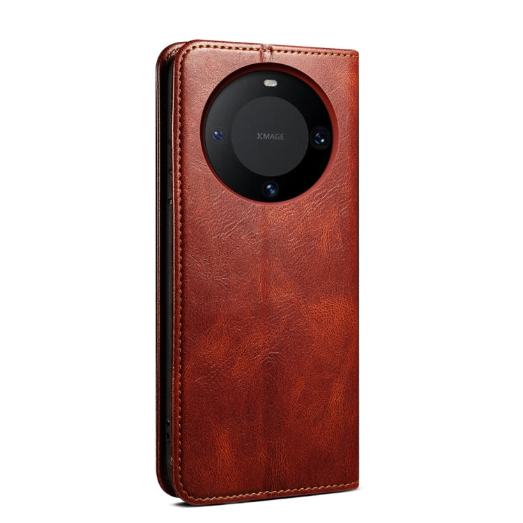 For Huawei Mate 60 Oil Wax Crazy Horse Texture Leather Phone Case