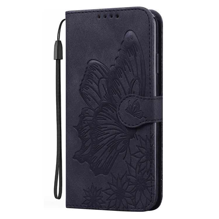 For iPhone 15 Pro Max Retro Skin Feel Butterflies Embossing Leather Phone Case