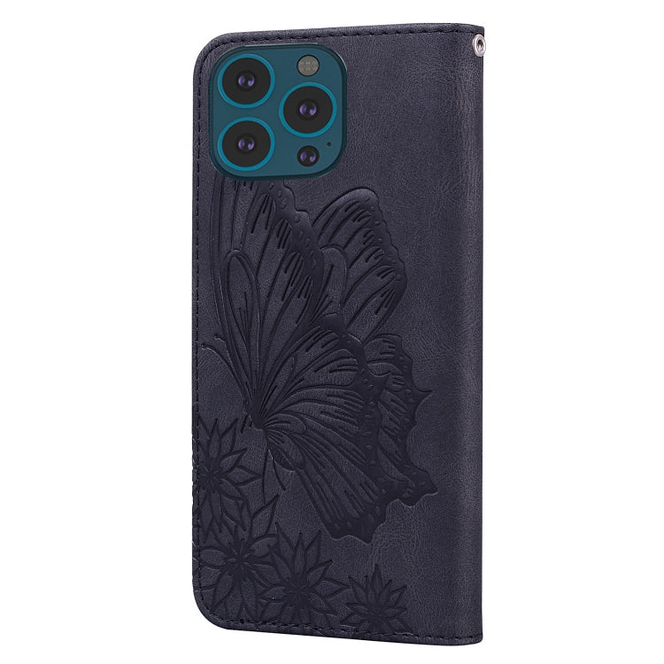 For iPhone 15 Pro Max Retro Skin Feel Butterflies Embossing Leather Phone Case