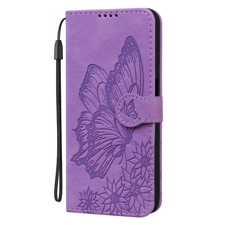 For iPhone 15 Pro Retro Skin Feel Butterflies Embossing Leather Phone Case