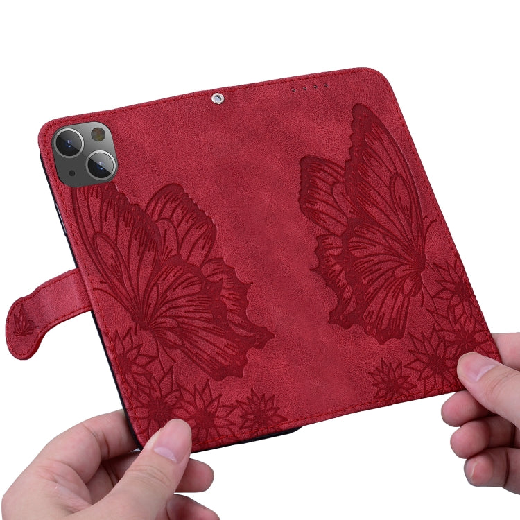 For iPhone 15 Plus Retro Skin Feel Butterflies Embossing Leather Phone Case