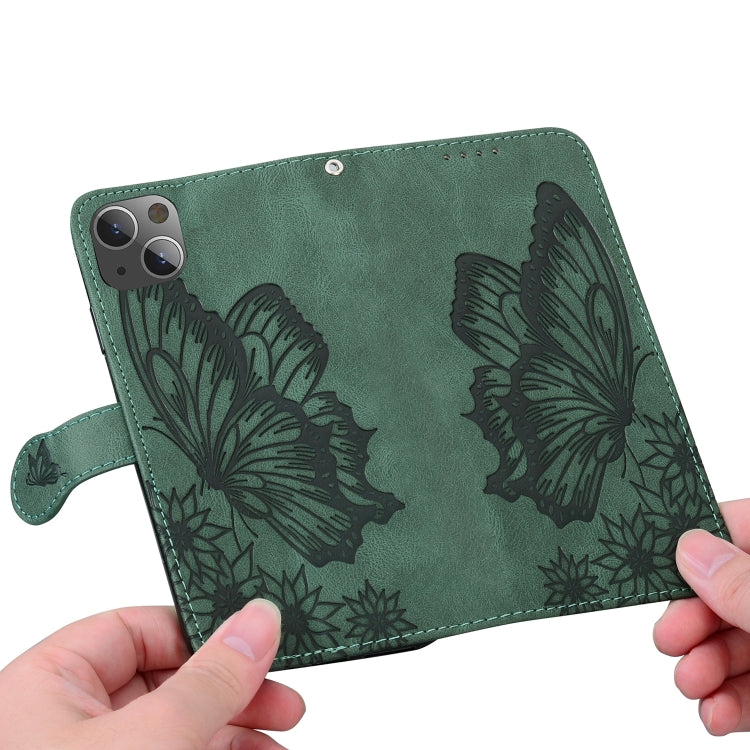 For iPhone 15 Plus Retro Skin Feel Butterflies Embossing Leather Phone Case
