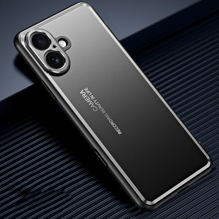 For iPhone 16 Frosted Metal Phone Case
