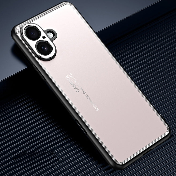 For iPhone 16 Frosted Metal Phone Case