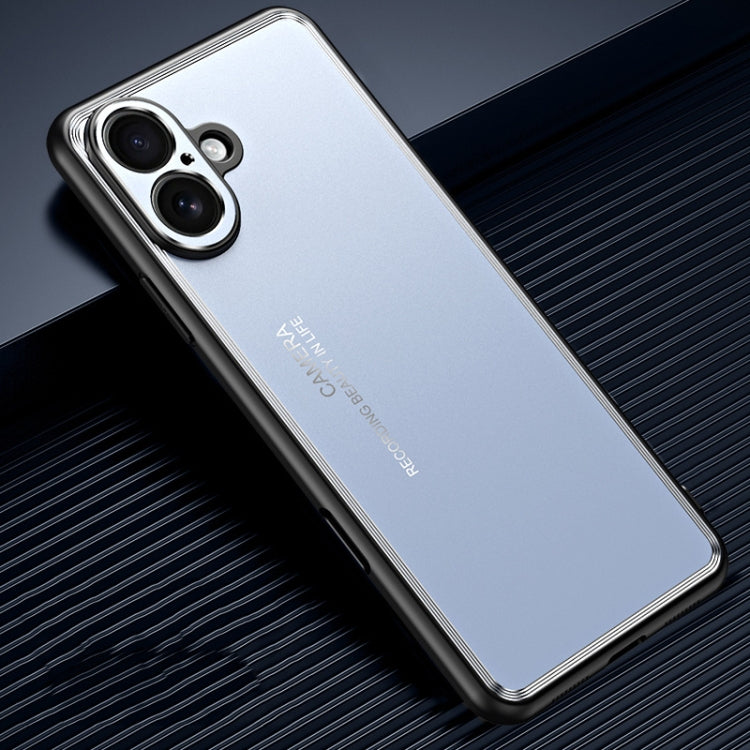 For iPhone 16 Frosted Metal Phone Case
