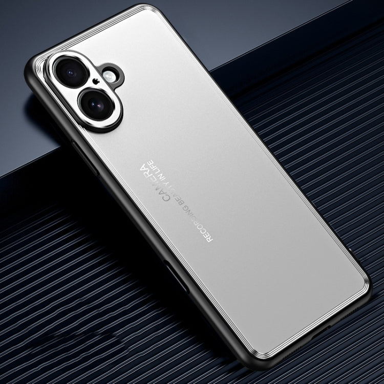 For iPhone 16 Plus Frosted Metal Phone Case
