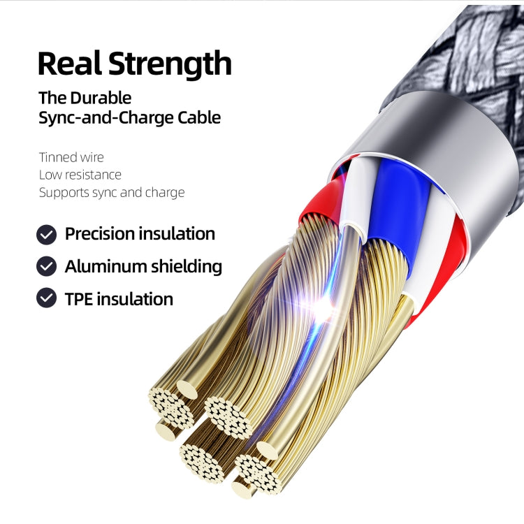 DUZZONA A7 2.4A USB to 8 Pin Charging Data Cable, Length: