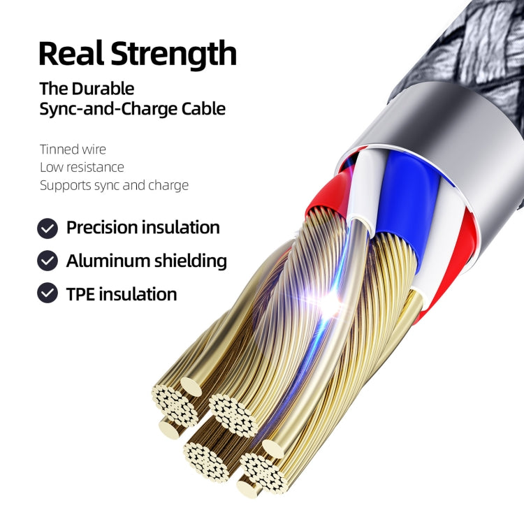 DUZZONA A7 2.4A USB to 8 Pin Charging Data Cable, Length:
