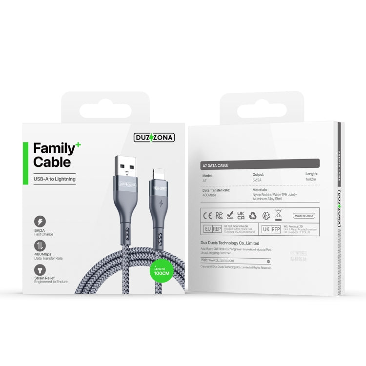 DUZZONA A7 2.4A USB to 8 Pin Charging Data Cable, Length: