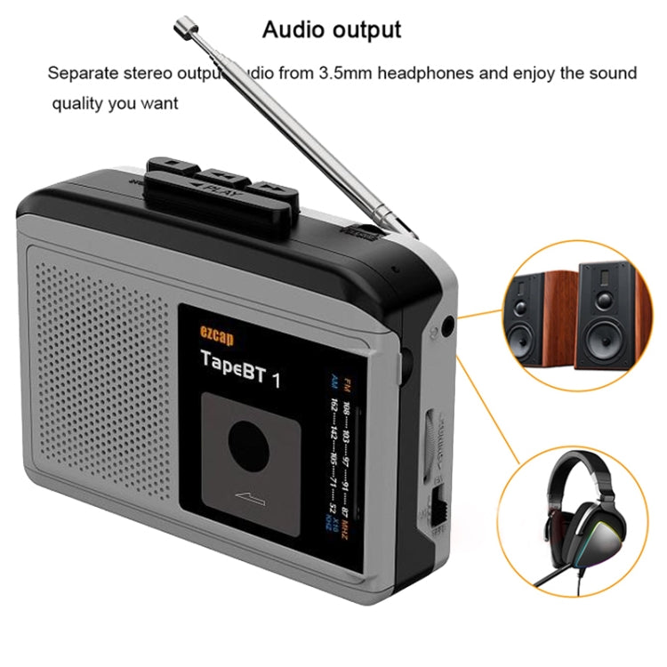 Ezcap 244 Tape BT 1 Portable Bluetooth Player Converter Walkman with FM / AM Radio