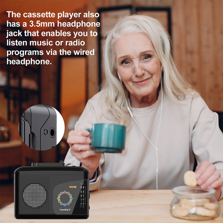 Ezcap 246 TapeDigi 2 Portable USB Cassette Tape Converter Player Support AM / FM Radio