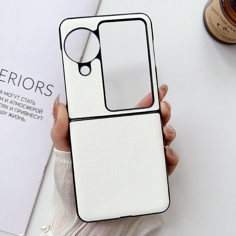 For OPPO Find N3 Flip Morandi Solid Color Leather Texture Phone Case