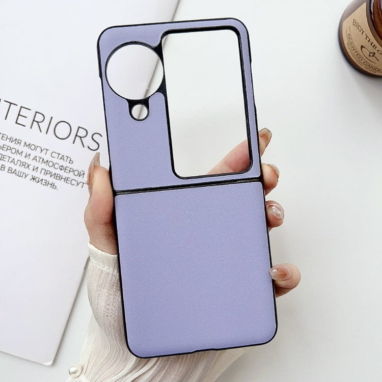 For OPPO Find N3 Flip Morandi Solid Color Leather Texture Phone Case