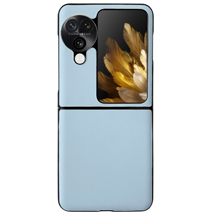 For OPPO Find N3 Flip Morandi Solid Color Leather Texture Phone Case