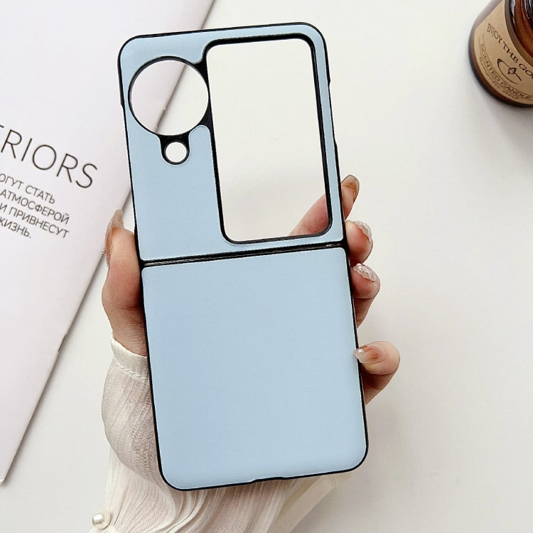 For OPPO Find N3 Flip Morandi Solid Color Leather Texture Phone Case