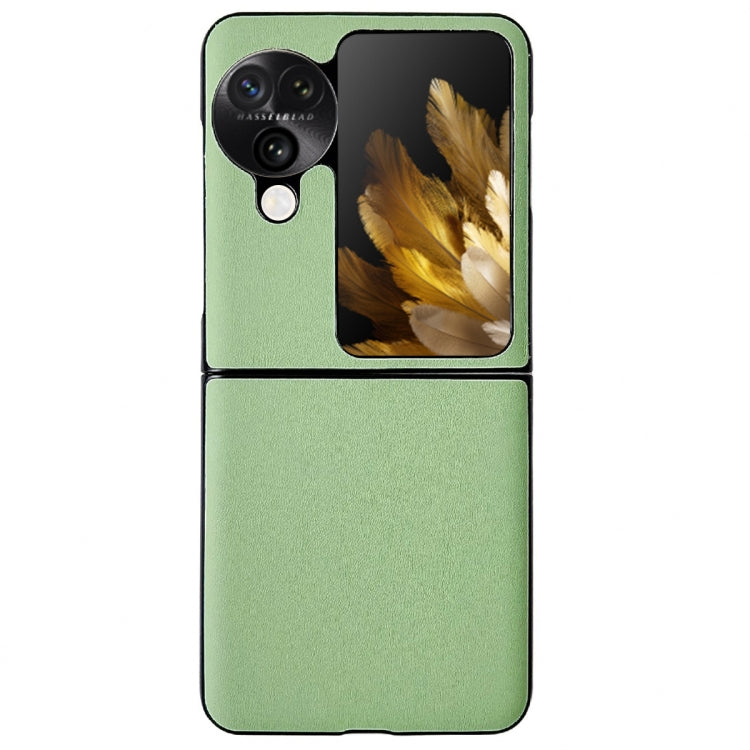 For OPPO Find N3 Flip Morandi Solid Color Leather Texture Phone Case
