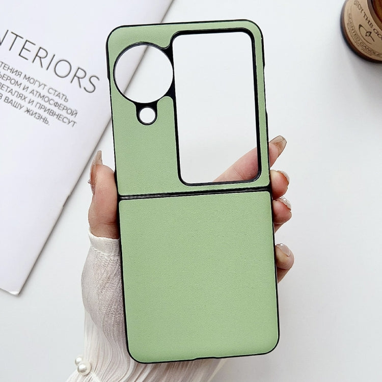 For OPPO Find N3 Flip Morandi Solid Color Leather Texture Phone Case