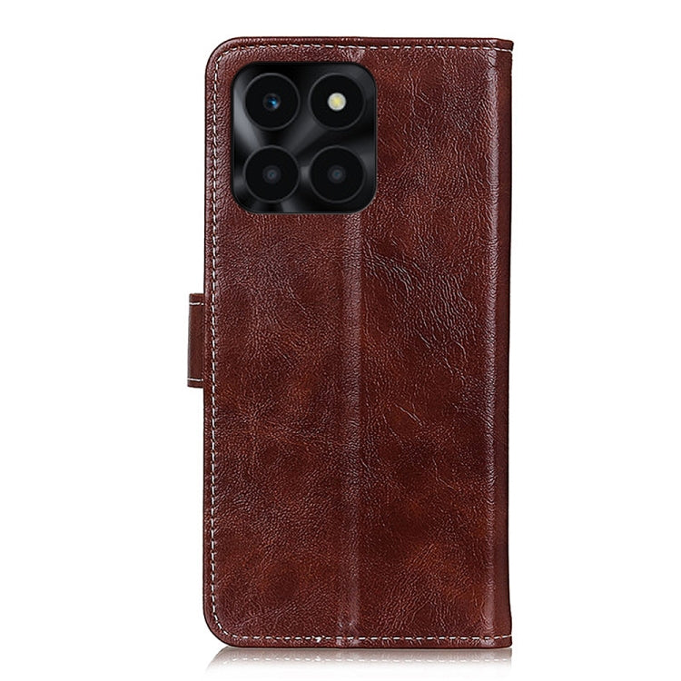For Honor X6a Retro Crazy Horse Texture Flip Leather Phone Case