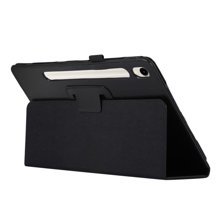 For Samsung Galaxy Tab S11 Litchi Texture Leather Tablet Case with Holder