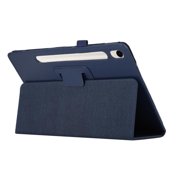 For Samsung Galaxy Tab S11 Litchi Texture Leather Tablet Case with Holder