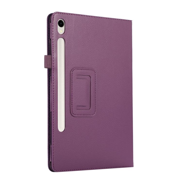 For Samsung Galaxy Tab S11 Litchi Texture Leather Tablet Case with Holder